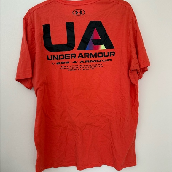 Under Armour Men's Bright Red Short Sleeve Tee - Picture 4 of 6